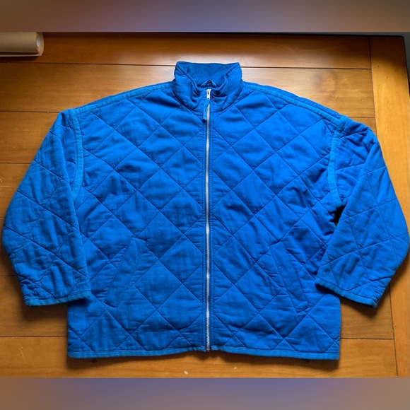 GAP Recycled Quilted Boxy Full Zip Fall Jacket Royal Blue Womens Size XXL 2X 2XL - Picture 2 of 8
